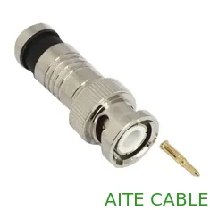 Chine RG59 connecteur coaxial de télévision en circuit fermé de mâle de la compression BNC en alliage de zinc avec un Pin d'en cuivre fournisseur