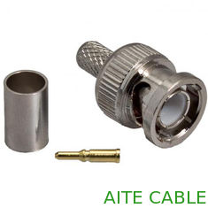 China BNC Male Monitor Camera Video CCTV Connector Crimp Type for RG59 Coaxial Adaptor supplier