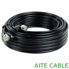 China 50FT BNC Male and DC Male to Female Plug Pre Made RG59+2C CCTV Camera Coaxial Cable Patch Cord Black PVC Indoor supplier