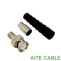 China BNC Male Crimp On with Long Boot RG59U CCTV Coaxial Connector supplier
