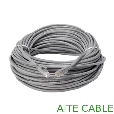 China 100FT LSZH Gray PVC UTP Cat5e Lan Cable Patch Cord RJ45 Crystal Head Computer Wire supplier