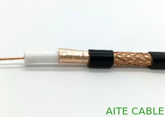 China RG59 75 Ohm Coaxial Cable 0.81BC+CCA 90%+ Golden Color Foil CCTV CATV Wire supplier
