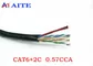 Lan del higo 23AWG CCA de UTP CAT6+2C 8 del alambre de la cámara IP de la red con el cable del CCTV del poder proveedor