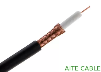 China cable coaxial el 60% CCA del CCTV 75Ohm del conductor RG59 del CU de 0.65m m que trenza 6,0 el carrete plástico del PVC 100M proveedor