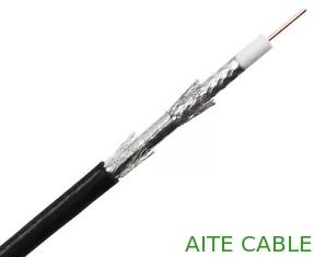 China Quad el trenzado de madera coaxial del AL del tambor CCS del cable el 1000ft del escudo RG6 CATV 75Ohm con la hoja consolidada proveedor