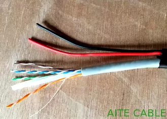 China Red doble de la chaqueta PE+PVC UTP CAT6+2C con el alambre video al aire libre del cable de transmisión proveedor