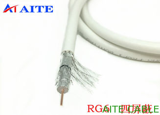 Chine Bouclier de quadruple de RG6U tresse d'AL de double de câble coaxial de liaison de 75 ohms et fil de l'aluminium CATV fournisseur